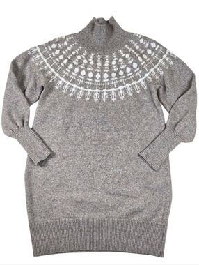 Free Assembly Women's Fair Isle Cozy Granola Sweater Dress Turtleneck Sz.L